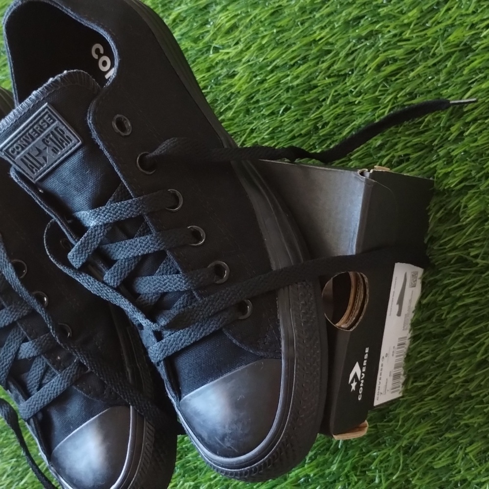 Converse All Star Chuck Taylor Black On Black Unisex M7 W9 - Picture 8 of 13